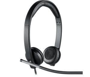 Слушалки Logitech USB Headset H650e Stereo Flexible Mic In-line Controls Echo Cancellation Noise-cancelling USB