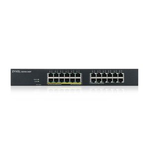 Комутатор ZyXEL GS1915-24EP 24-port GbE 12 port PoE 130 Watt 802.3at rackmount fanless Smart hybrid mode Switch standalone or NebulaFlex Cloud