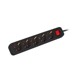 Разклонител Lanberg power strip 1.5m 5 sockets french with circuit breaker quality-grade copper cable black