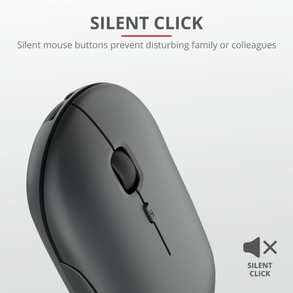 Мишка TRUST Puck Wireless & BT Rechargeable Mouse Black - Image 6