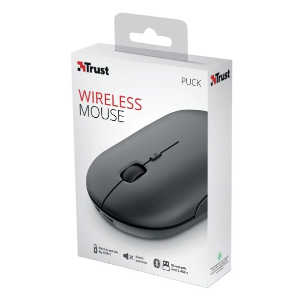 Мишка TRUST Puck Wireless & BT Rechargeable Mouse Black - Image 9