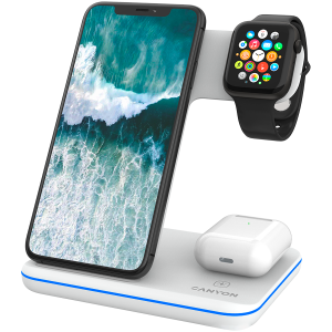 Wireless charger Canyon WS-303 15W 3in1 White (CNS-WCS303W)
