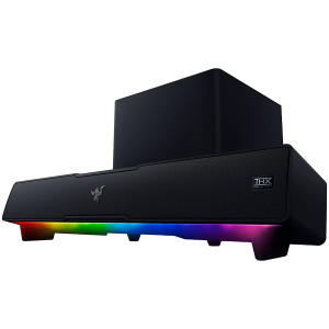 Razer Leviathan V2 PC Gaming Soundbar with Subwoofer,Full Range Drivers: 2 x 2.0 x 4.0" / 48 x 95 mm,Bluetooth 5.2 (60ms low latency),Tweeter Drivers: 2 x 0.75" / 20 mm USB Audio Input to PC,Razer Chroma™ RGB,Razer Audio app