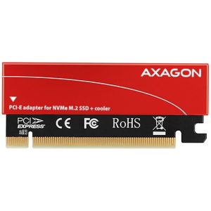 AXAGON PCEM2-S PCI-E 3.0 16x - M.2 SSD NVMe up to 80mm SSD low profile cooler