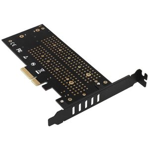 AXAGON PCEM2-D PCI-E 3.0 4x - DUAL M.2 SSD (NVMe + SATA) dual voltage up to 110mm SSD