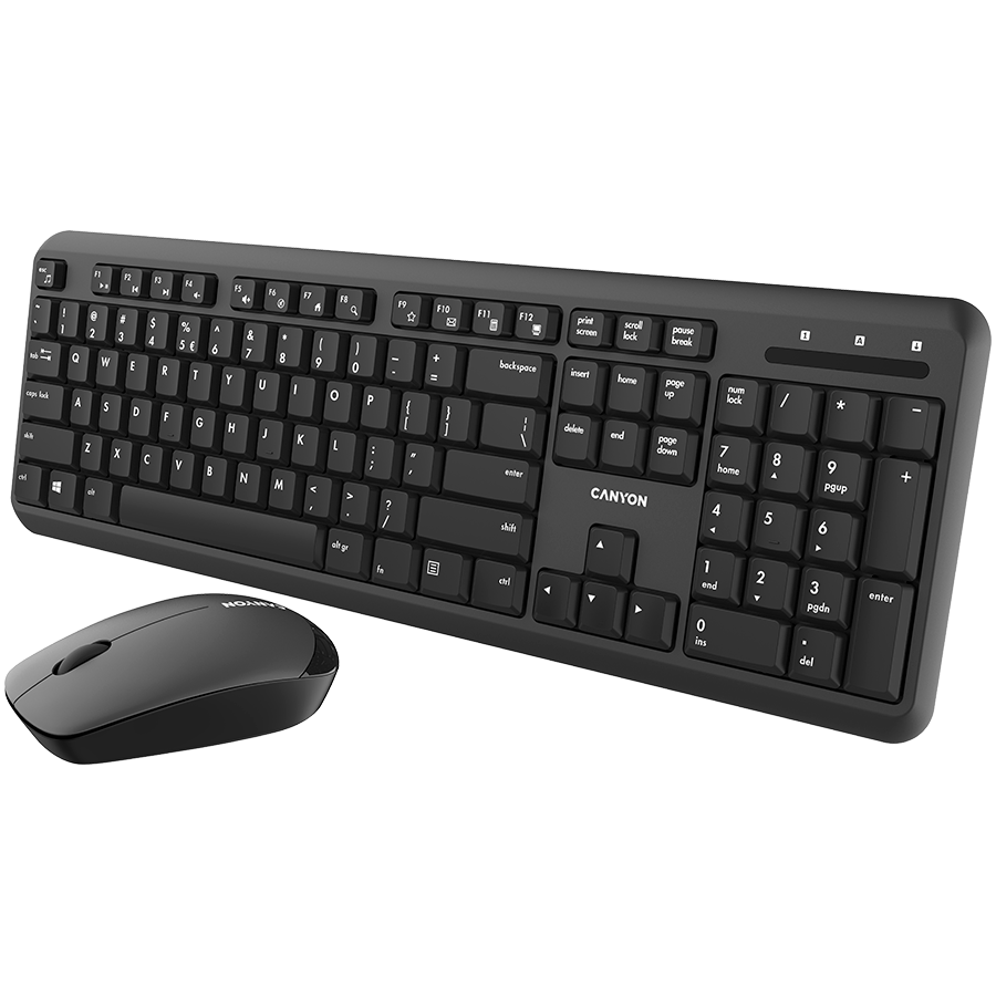Set Canyon SET-W20 EN/BG Keyboard+Mouse Velvet Wireless Black (CNS-HSETW02-BG)