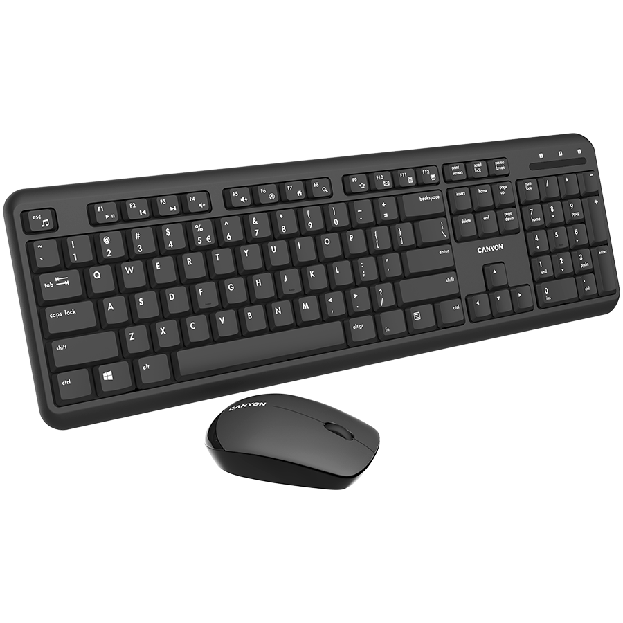 Set Canyon SET-W20 EN/BG Keyboard+Mouse Velvet Wireless Black (CNS-HSETW02-BG) - Image 2