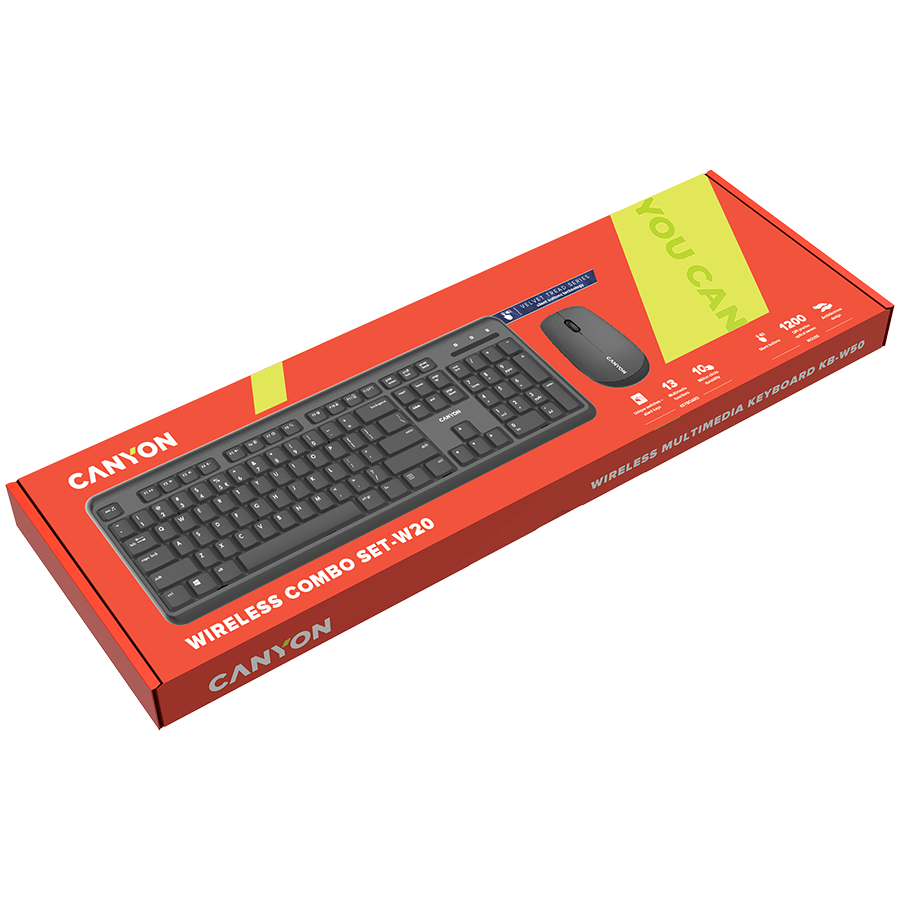 Set Canyon SET-W20 EN/BG Keyboard+Mouse Velvet Wireless Black (CNS-HSETW02-BG) - Image 3