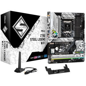 ASROCK MB Desktop Z790 Steel Legend (S1700 4x DDR5 1x PCIe 5.0 x16 1x PCIe 4.0 x16 1x PCIe 3.0 x1 4x Hyper M.2 1x Blazing M.2 8x SATA3 2x USB-C 16x USB 3.2 5x USB 2.0 1x RJ-45 2.5GB Lan 802.11ax Wi-Fi 6E Module 1x HDMI 1x DP ATX