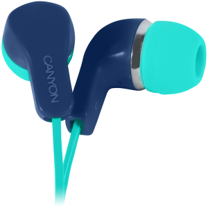 Earphones Canyon EPM-02 Mic 1.2 m Blue Green (CNS-CEPM02GBL)