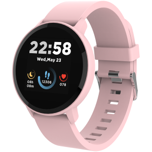 CANYON Lollypop SW-63 Smart watch 1.3inches IPS full touch screen Round watch IP68 waterproof multi-sport mode BT5.0 compatibility with iOS and android Pink Host: 25.2*42.5*10.7mm Strap: 20*250mm 45g