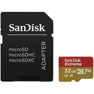 SanDisk Extreme microSDHC 32GB + SD Adapter + RescuePRO Deluxe 100MB/s A1 C10 V30 UHS-I U3 EAN: 619659155827