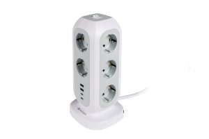 Разклонител Verbatim EUPT-01 EU Power Tower 11 AC with 2 x USB-C / 2 x USB-A