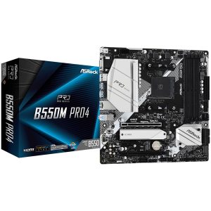 ASROCK Main Board Desktop B550M PRO4 (AM4 4xDDR4,2xPCIe x16,2xPCI Ex1 6 SATA3  M.2 DP,HDMI,D-Sub USB 3.2 mATX retail)