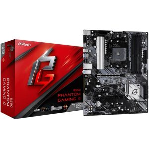 ASROCK Main Board Desktop B550 PHANTOM GAMING 4 (AM4 B550 4xDDR4 1xPCIe 4.0 x16 1xPCI 3.0x16 2xPCIe 3.0x1 6xSATA 1xM.2 PCIe Gen4x4 1xM.2 8xUSB3.2 Gen1 HDMI GLAN ATX Retail)