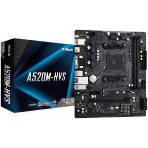 ASROCK Main Board Desktop A520M-HVS (AM4 2xDDR4 PCIe 3.0 x16,PCIe 3.0 x1 M.2 4 SATA3 D-Sub HDMI mATX retail)