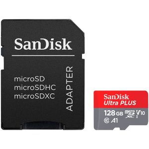 SanDisk High Endurance microSDXC 128GB + SD Adapter - for dash cams & home monitoring up to 10,000 Hours Full HD / 4K videos up to 100/40 MB/s Read/Write speeds C10 U3 V30 EAN: 619659173104
