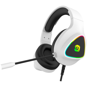 CANYON Shadder GH-6 RGB gaming headset with Microphone Microphone frequency response: 20HZ~20KHZ  ABS+ PU leather USB*1*3.5MM jack plug 2.0M PVC cable weight: 300g White