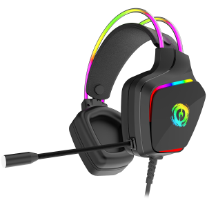 CANYON Darkless GH-9A RGB gaming headset with Microphone Microphone frequency response: 20HZ~20KHZ  ABS+ PU leather USB*1*3.5MM jack plug 2.0M PVC cable weight:280g black