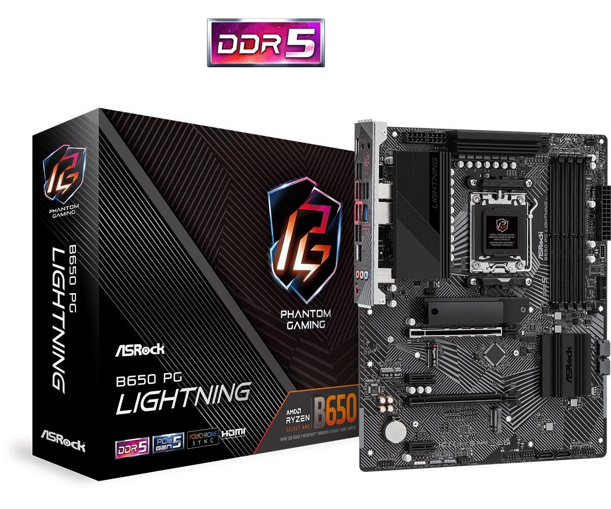 Дънна платка ASROCK B650 PG Lightning, Socket AM5, ATX, 4xDDR5 - Image 2