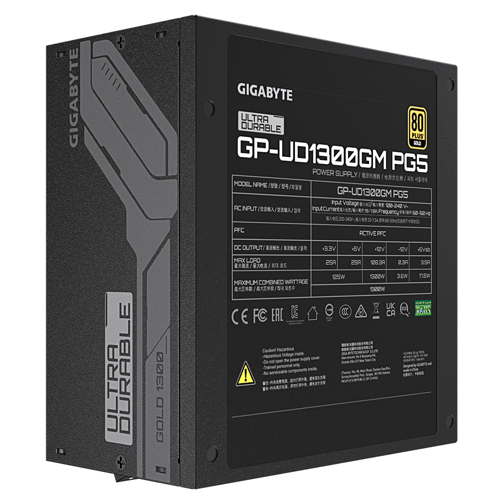 Захранващ блок Gigabyte UD1300GM PG5, 1300W, 80+ GOLD, Modular, PCIe 5.0 Ready - Image 6