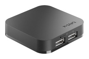 USB хъб D-Link DUB-H4/E със захранване, 4-порта, USB 2.0, Черен