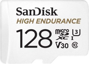 Карта памет SANDISK High Endurance, SD Адаптер, micro SDXC UHD, V30, 128GB, Class 10