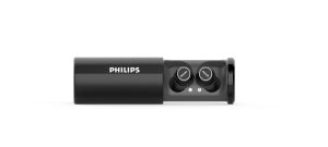 Philips Action Fit True Wireless in-ear headphones, IPX5 waterproof, Portable charging case, UV cleaning. Place earpieces in chargin