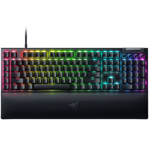 Razer BlackWidow V4 Pro Mechanical Gaming Keyboard US Layout Green Switch Razer Chroma™ RGB Command Dial 8 Macro Keys Lubricated Stabilizers Media Keys Magnetic Wrist Rest USB Passthrough Up to 8000 Hz Polling Rate Detachable Type C Cable
