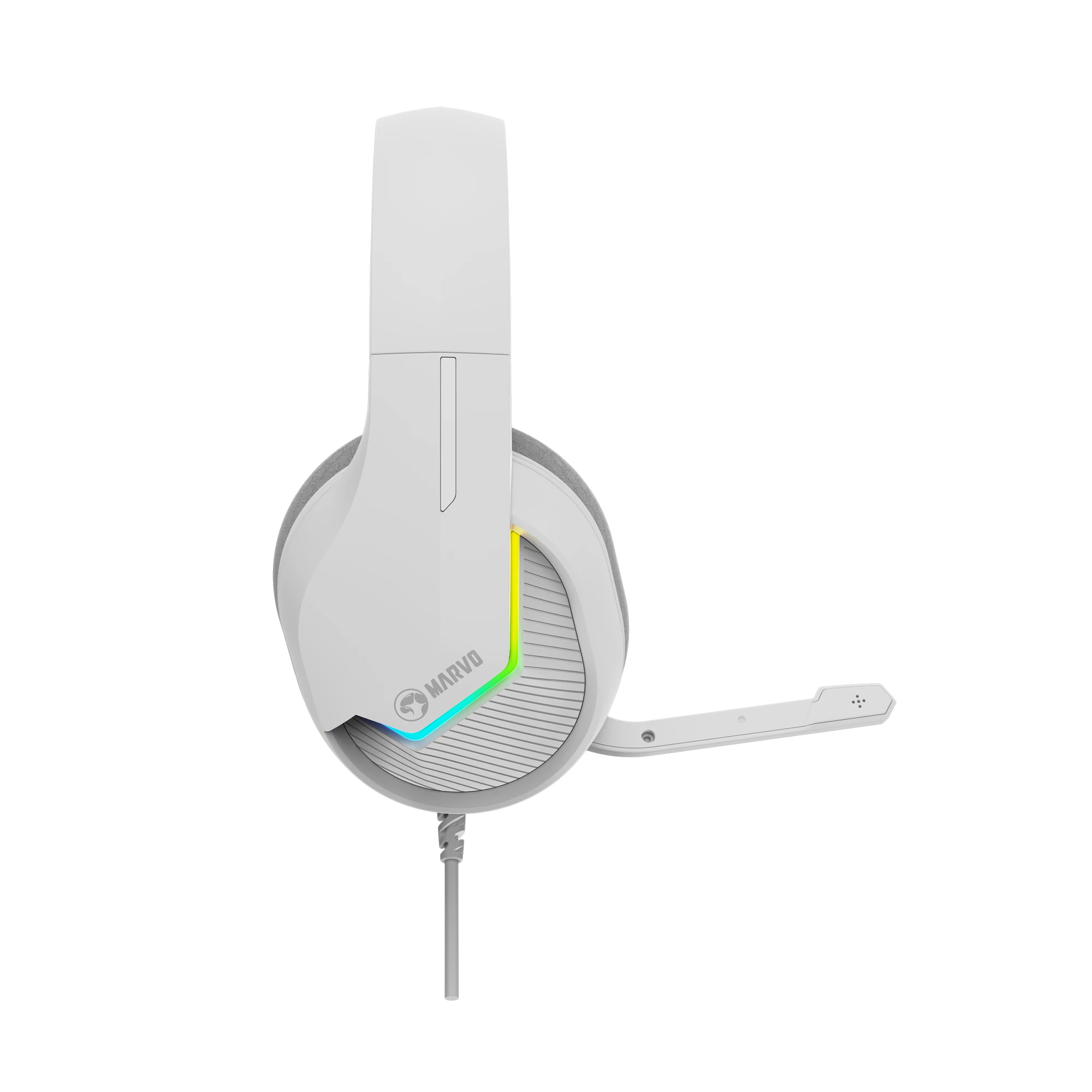 Marvo геймърски слушалки Gaming Headphones H8618 White - 50mm, USB, RGB - Image 2