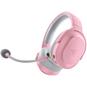 Razer Barracuda X Quartz Wireless Multi-platform Gaming and Mobile Headset Razer TriForce 40mm Drivers Detachable HyperClear Cardioid Mic Ultra-soft FlowKnit mem foam 7.1 audio 50hrs Dual Wireless Type-C Compatible PC PlaySt MD Andr iOs