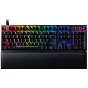 Razer Huntsman V2 Analog (Analog Switch) Optical Gaming Keyboard US Layout Doubleshot PBT Keycaps Sound Dampening Foam Razer Chroma™ RGB Up to 8000Hz polling rate Aluminum matte top plate