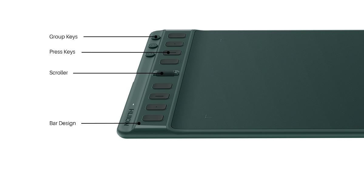 Графичен дисплей таблет HUION Inspiroy 2 M, 5080 LPI, Зелен - Image 7
