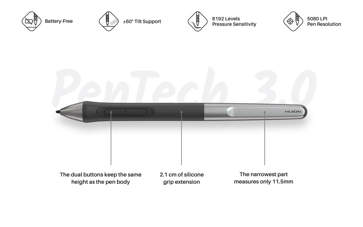 Графичен дисплей таблет HUION Inspiroy 2 M, 5080 LPI, Зелен - Image 8