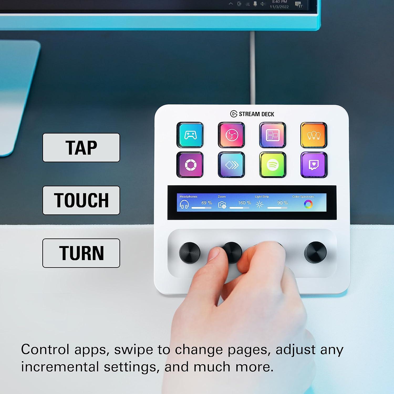 Контролер Elgato Stream Deck Plus - LCD Touch Panel White Edition - Image 3