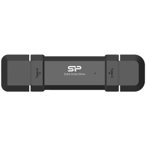 Silicon Power 500GB DS72 Dual USB-C/USB 3.2 Gen 2 Portable External SSD Steam Deck and iPhone 15 Pro R/W: up to 1050MB/s; 850MB/s Black
