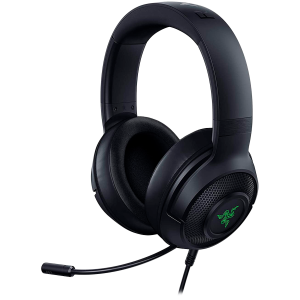Razer Kraken V3 X USB Gaming Headset HyperClear Cardioid Mic TriForce 40mm Drivers Hybrid fabric and memory foam ear cushions Razer Chroma™ RGB 7.1 Surround Sound USB-A