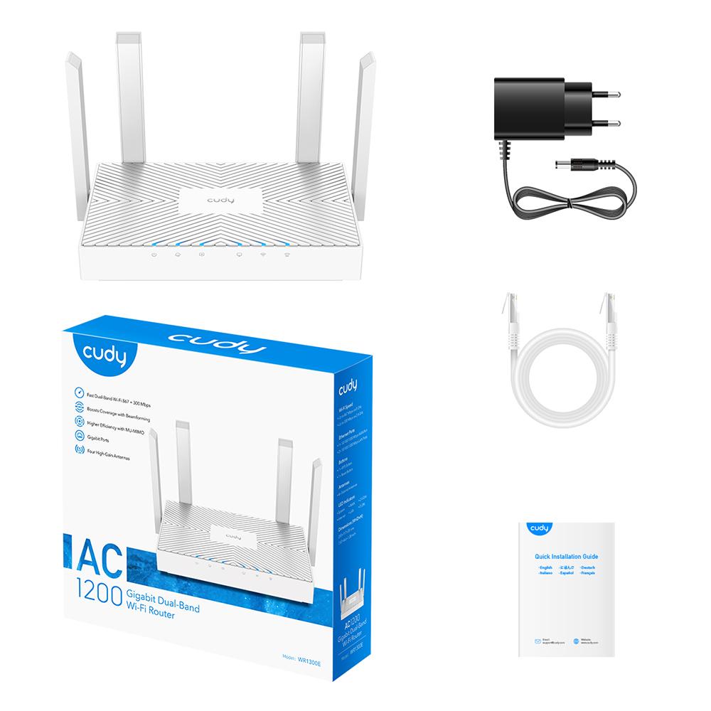 Безжичен рутер CUDY WR1300E, Двубандов AC1200, 300+867 Mbps, 3xGigabit, Бял - Image 4