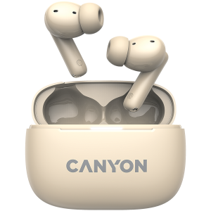 CANYON OnGo TWS-10 ANC+ENC Bluetooth Headset microphone BT v5.3 BT8922F Frequence Response:20Hz-20kHz battery Earbud 40mAh*2+Charging case 500mAH type-C cable length 24cm,size 63.97*47.47*26.5mm 42.5g Beige