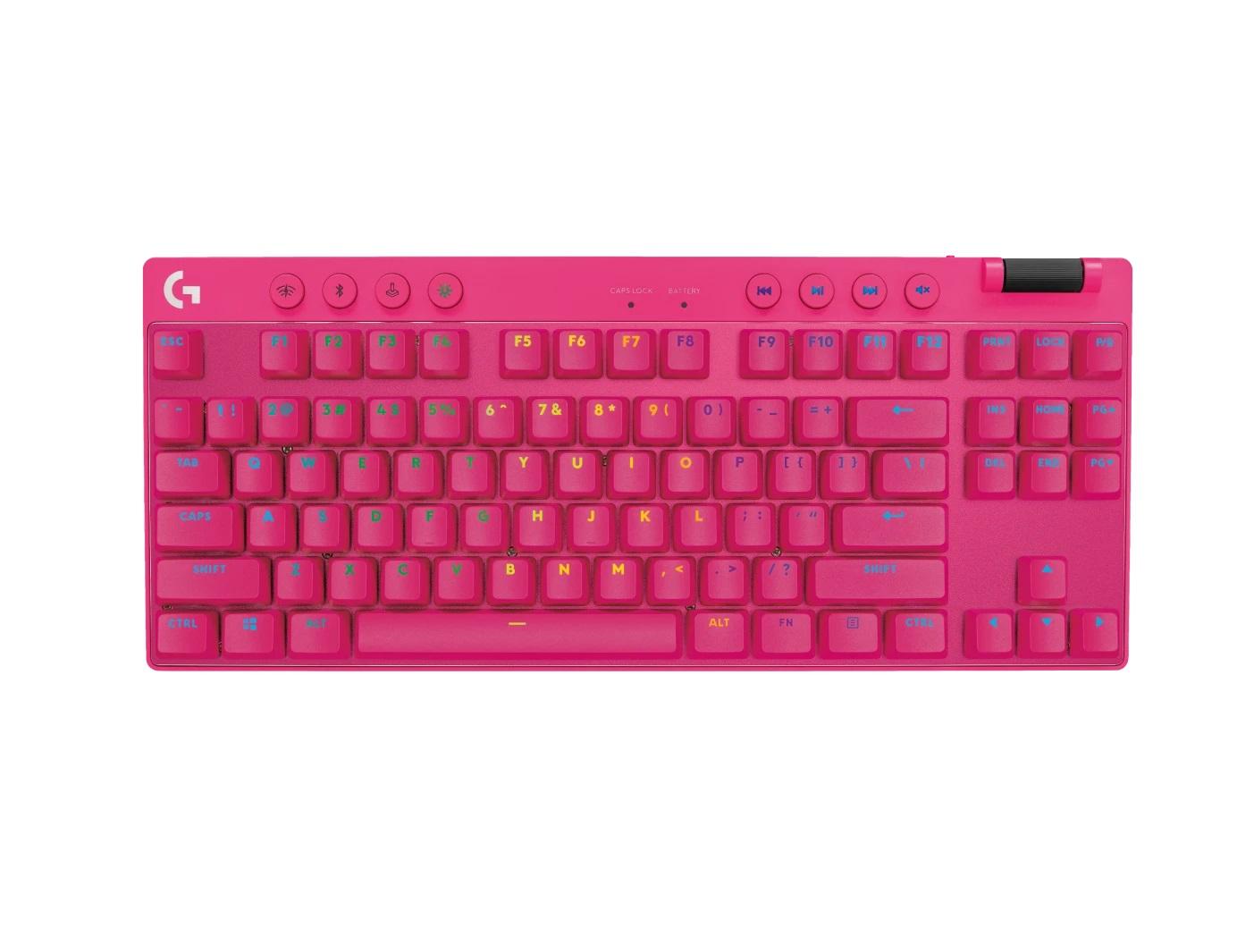 Геймърска механична клавиатура Logitech G Pro X TKL Lightspeed Tactile Switch, Magenta - Image 2