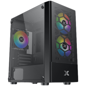 Oreo Black EN47758 M-ATX USB3.0x1+USB2.0x2 Meshed Grill FP Left TG 3PCS X24F Fixed RGB Fan