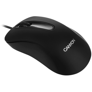 CANYON CM-2 Wired Optical Mouse with 3 buttons 1200 DPI optical technology for precise tracking black cable length 1.5m 108*65*38mm 0.076kg