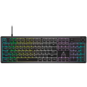 Corsair K55 CORE RGB Gaming Keyboard - Black Fully customizable ten-zone RGB backlight dedicated media control buttons EAN:0840006666547