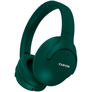 CANYON OnRiff 10 Canyon Bluetooth headset,with microphone,with Active Noise Cancellation function BT V5.3 AC7006 battery 300mAh Type-C charging plug PU material size:175*200*84mm charging cable 80cm and audio cable 150cm Green weight:253g