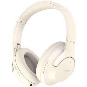 CANYON OnRiff 10 Canyon Bluetooth headset,with microphone,with Active Noise Cancellation function BT V5.3 AC7006 battery 300mAh Type-C charging plug PU material size:175*200*84mm charging cable 80cm and audio cable 150cm Beige weight:253g