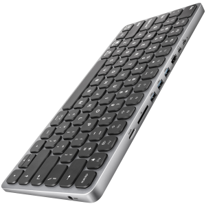 AXAGON HMC-KB keyboard USB-C 5Gbps with HUB microSD/SD 3x USB-A HDMI 4K/60Hz PD 100W Audio US layout