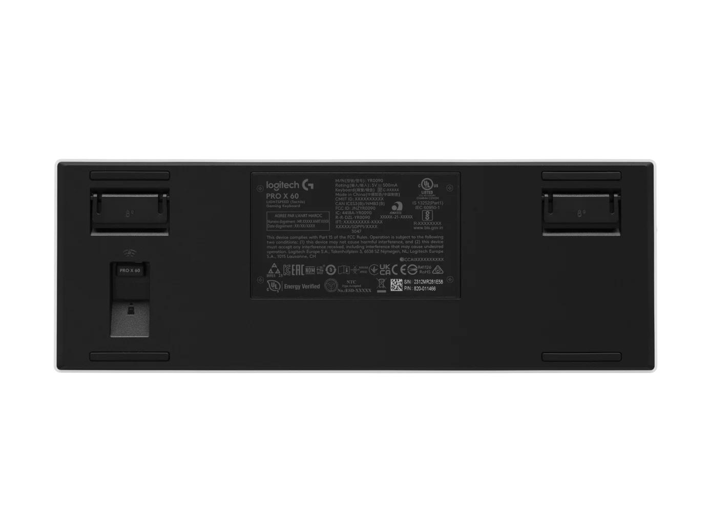Геймърска клавиатура Logitech Pro X 60 Tactile White, KEYCONTROL, LIGHTSYNC, RGB, Бяла - Image 6