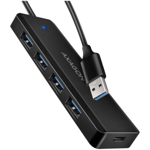AXAGON HUE-C1A 4x USB3.2 Gen 1 Travel hub USB-C power IN w. 20cm Type-A cable