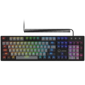 LORGAR Azar 514 Wired mechanical gaming keyboard RGB backlight 1680000 colour variations 18 modes keys number: 104 50M clicks linear dream switches spring cable up to 3.4m ABS plastic+metal magnetic cover 450*136*39mm 1.17kg black EN layout