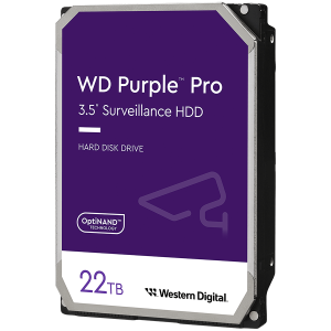 HDD Video Surveillance WD Purple Pro 22TB CMR (3.5'' 512MB 7200 RPM SATA 6Gbps 550TB/year)